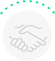 graphic icon of a handshake