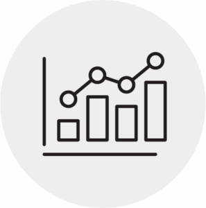 icon of bar and line chart over time